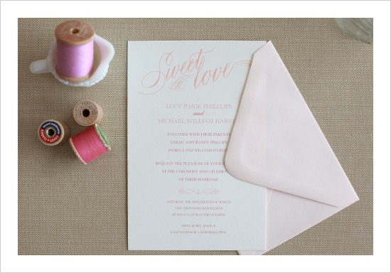 Sweet Love Wedding Invitation Suite by Wedding Chicks - Fairly Southern