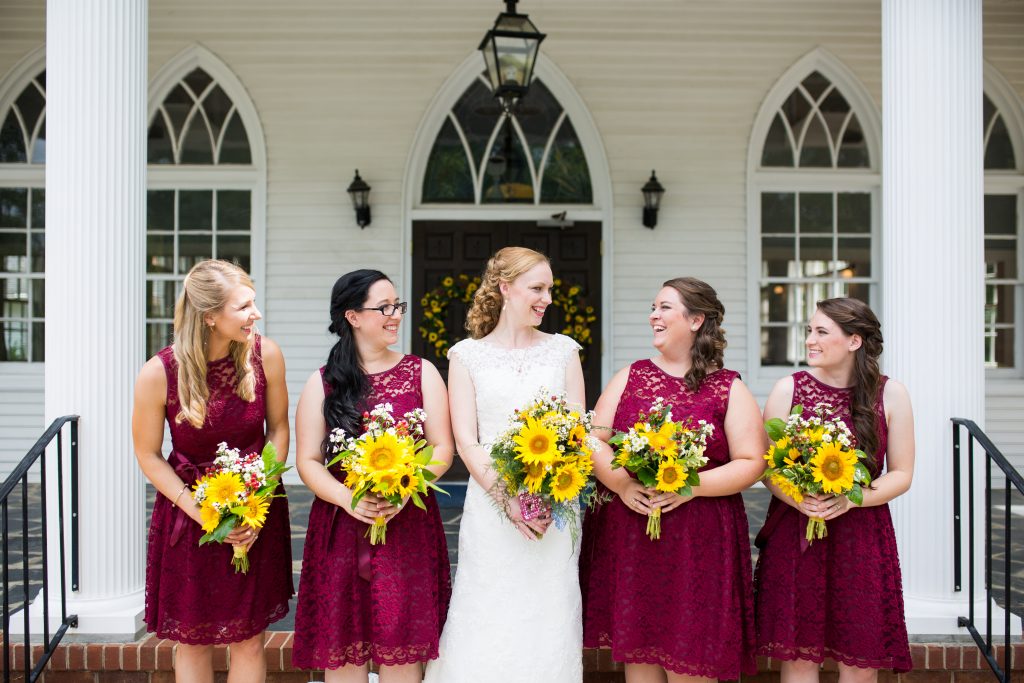 Autumn Wedding with Sunflowers and Burgundy Details | Fairly Southern