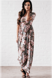 The Everyday Maxi in Taupe Floral from The Flourish Market. Ethically made in the USA! | Fairly Southern