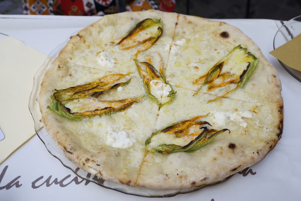 Gluten-Free Zucchini Flower Pizza at Mama Eat in Rome - Tips for Eating Gluten-Free in Italy | Fairly Southern