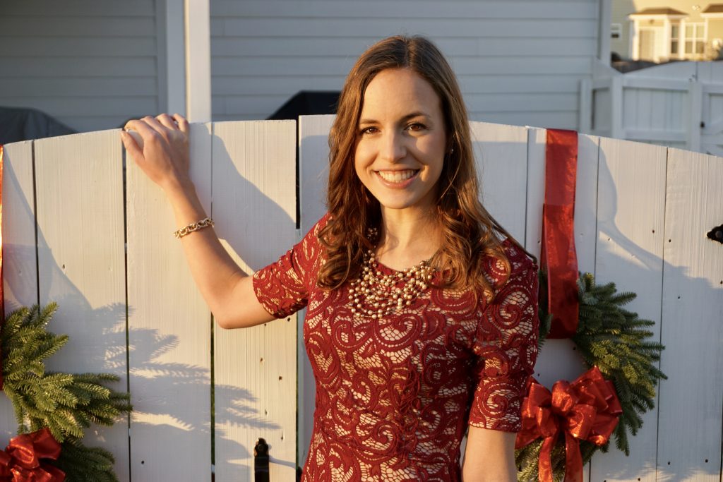 Ethically made in the USA red lace cocktail dress by Mikarose from The Flourish Market. Perfect holiday party dress! | Fairly Southern