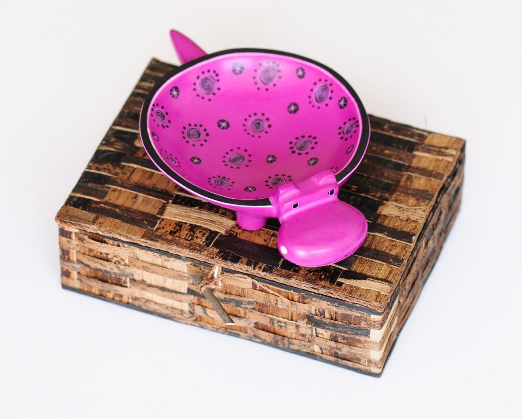 Pink Hippo Mini Soapstone Dish by Amani ya Juu - Fair Trade Home Goods made by artisans in Africa - Kids' decor |  Fairly Southern