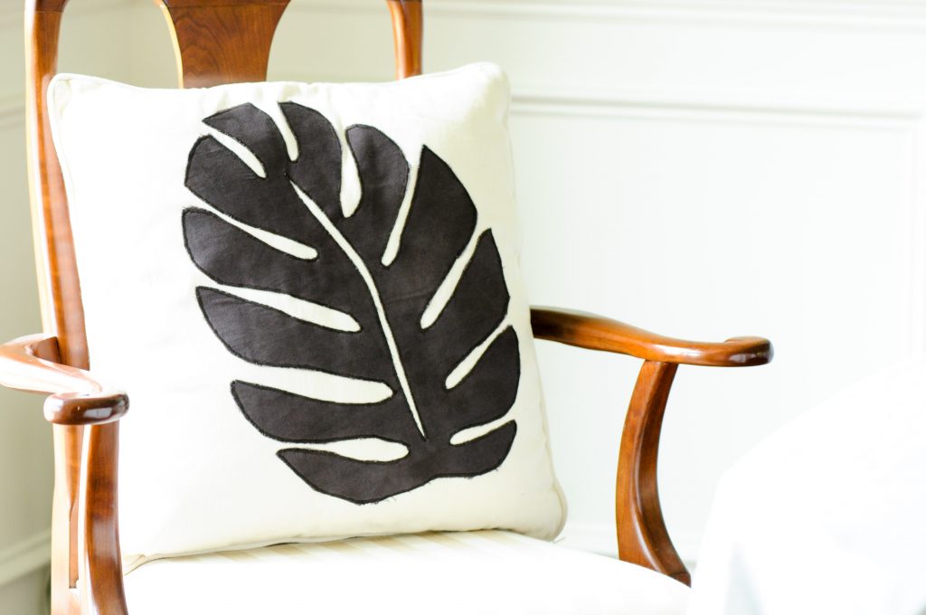 Leaf Pillow Black and White by Amani ya Juu - Fair Trade Home Goods made by artisans in Africa  |  Fairly Southern