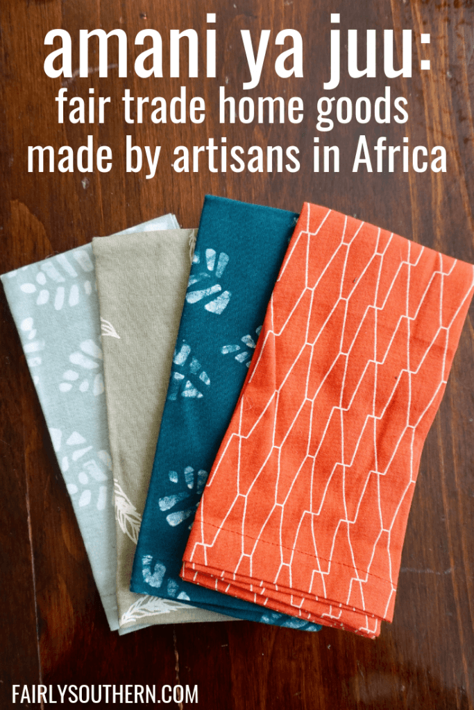 Napkin set by Amani ya Juu - fair trade home goods made by artisans in Africa  |  Fairly Southern