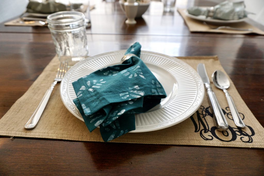 Teal batik napkin by Amani ya Juu - fair trade home goods made by artisans in Africa  |  Fairly Southern