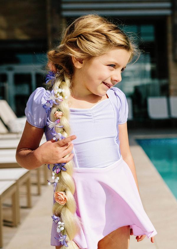 Jessica Rey Swimwear purple and pink kids' swim dress  |  Sustainable and Ethically Made Swimwear for Women, Men, and Kids  |  Fairly Southern