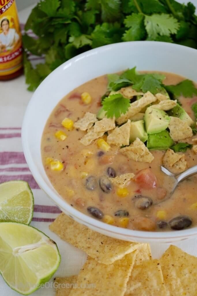 Mexican Tortilla Soup - 10 Easy & Delicious Vegetarian Recipes  |  Fairly Southern
