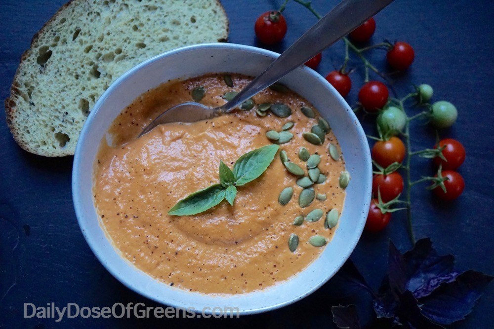 10 Minute Roasted Tomato Soup - 10 Easy & Delicious Vegetarian Recipes  |  Fairly Southern