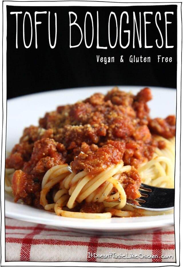 Tofu Bolognese - 10 Easy & Delicious Vegetarian Recipes  |  Fairly Southern