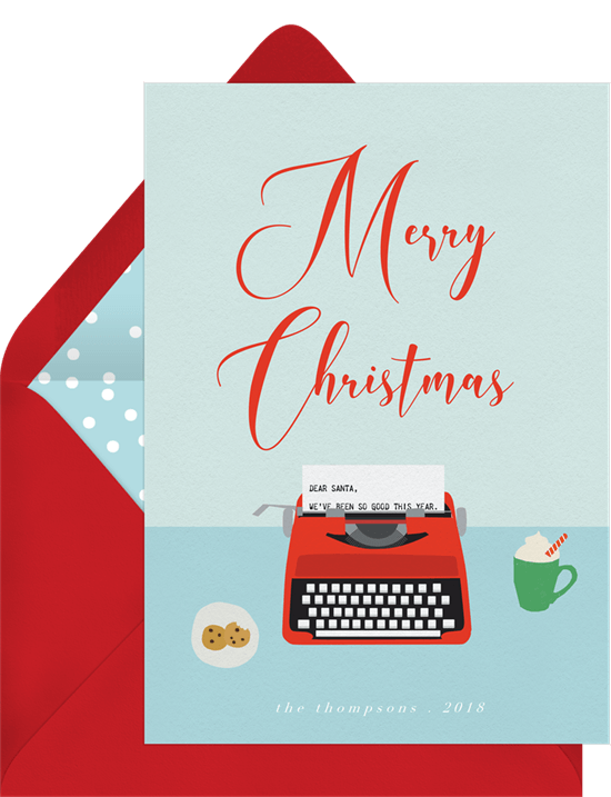 Dear Santa Card by Greenvelope | 10 Gorgeous & Sustainable Holiday Greeting E-Cards | Fairly Southern