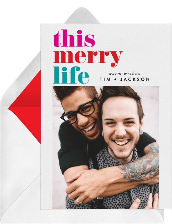 This Merry Life Card by Greenvelope | 10 Gorgeous & Sustainable Holiday Greeting E-Cards | Fairly Southern