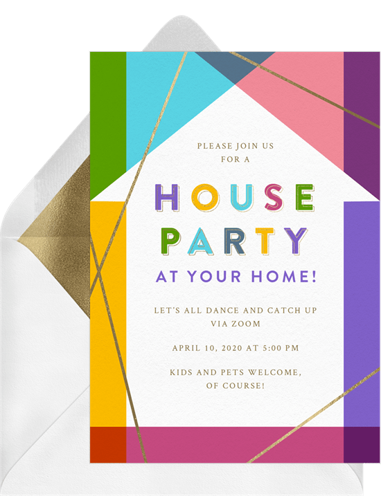 House Party virtual zoom invitation by Greenvelope | Fairly Southern