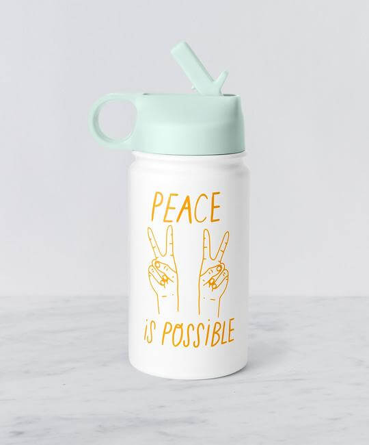 Peace Sign Reusable Water Bottle | Fairly Southern