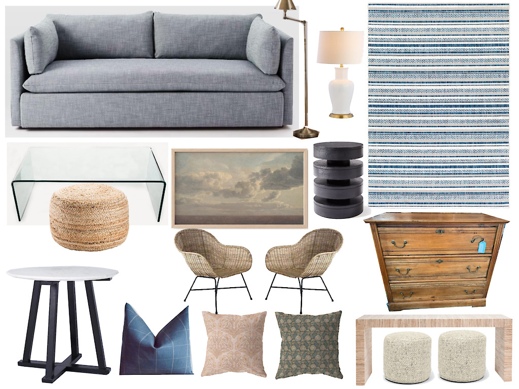 Gray + Rattan Socially Conscious Living Room by Gratify Home | Fairly Southern