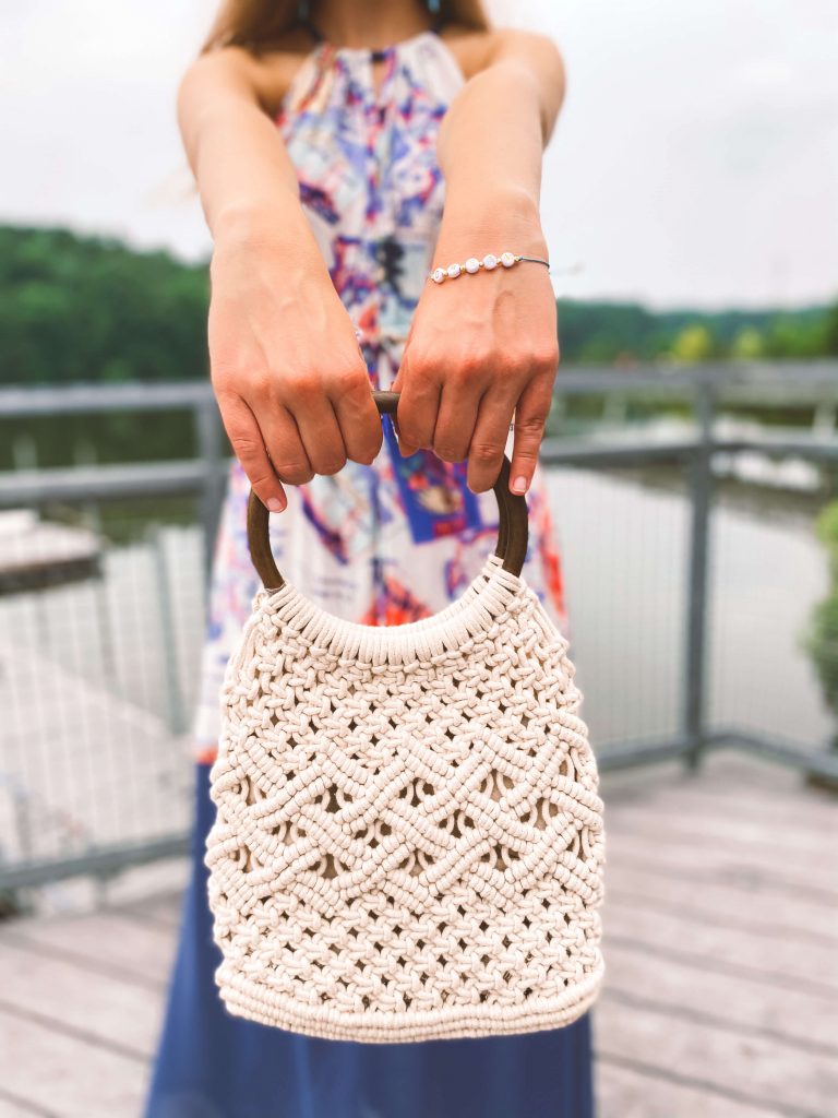 Macrame handbag - Vacation Outfit Inspiration | Belle + Blossom Review: Fair Trade, Sustainable Accessories and Lifestyle | Fairly Southern